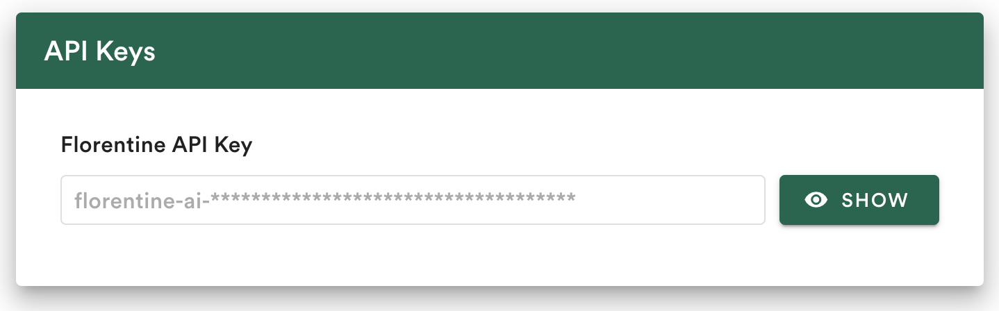 Florentine API key