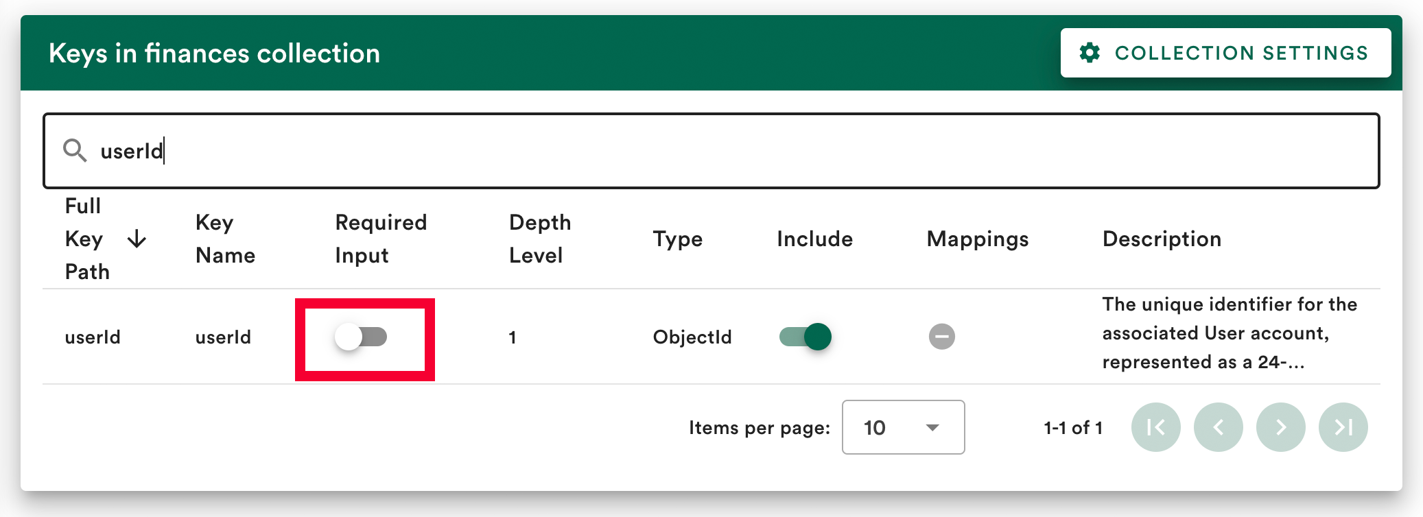 Required Input toggle