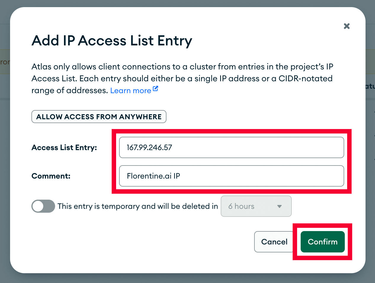 Add IP to whitelist