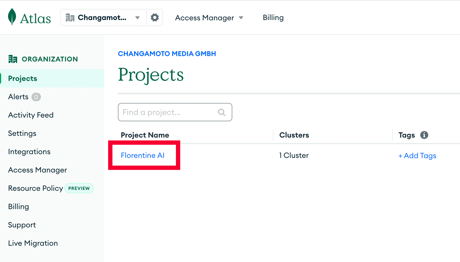 Project select